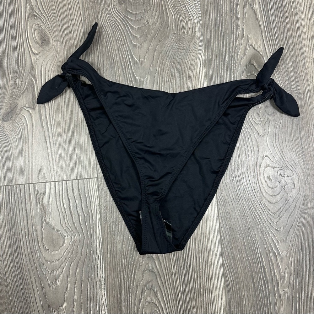 NWT Dippin Daisys Black Lucy Cheeky Bikini Bottom Side Knot Swimwear Size M